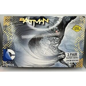 DC Comics Batman Superhero‎ Photoreal Crew Socks 3 Pair Men's 6-12 Harley Quinn